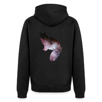 Chat galaxie 2 - Veste à capuche bio Premium Unisexe - noir - Dos - Nico (187cm)