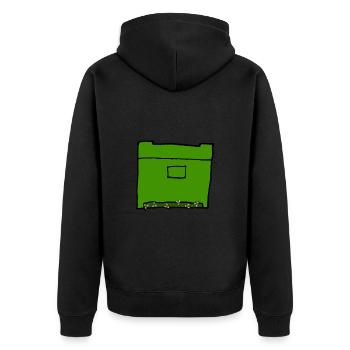 Ruche avec abeilles, dessin animé, apiculteur - Veste à capuche bio Premium Unisexe - noir - Dos - Nico (187cm)