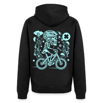 Vélo squelette bike totenkopf cadeau - Veste à capuche bio Premium Unisexe - noir - Dos - Nico (187cm)