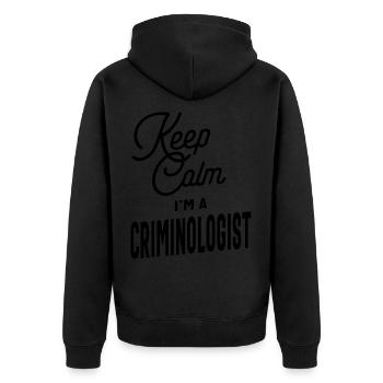Gardez le cadeau de titre de poste de criminologue calme - Veste à capuche bio Premium Unisexe - noir - Dos - Nico (187cm)