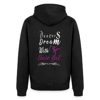 Tänzerin Tänzer Tanzen Tanz Sport Geschenk - Unisex Premium Bio Zip Hoodie - Schwarz - Hinten - Nico (187cm)