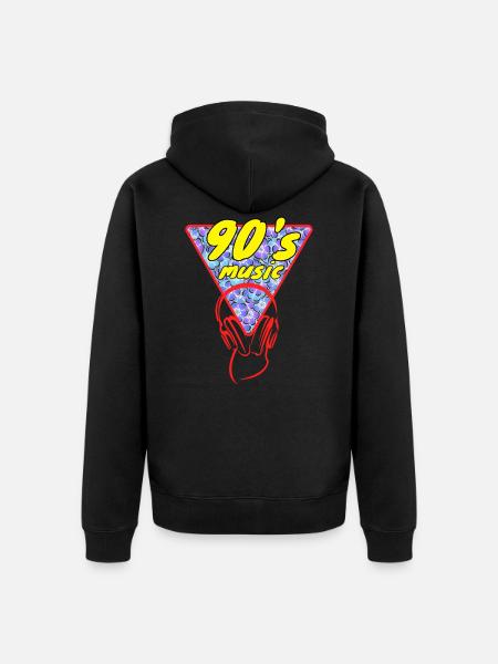 90'S music - Unisex Premium Organic Zip Hoodie - black