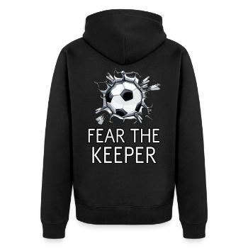 Gardien de but drôle disant football - Veste à capuche bio Premium Unisexe - noir - Dos - Nico (187cm)