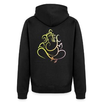 Dieu éléphant indien Ganesh - Veste à capuche bio Premium Unisexe - noir - Dos - Nico (187cm)