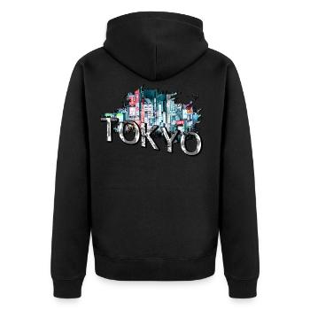 Tokyo Tokio Japan Asien Asia Stadt City Skyline - Unisex Premium Organic Zip Hoodie - black - Back - Nico (187cm)