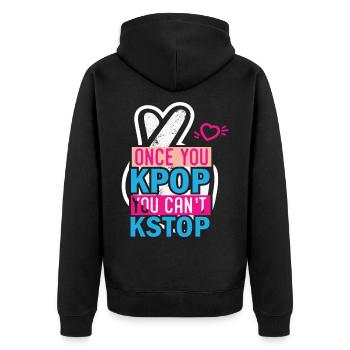 K-pop K-Pop Kleidung k-pop Musik K-pop - Unisex Premium Bio Zip Hoodie - Schwarz - Hinten - Nico (187cm)