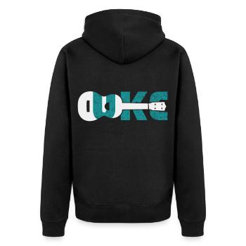ukulele - Unisex Premium Organic Zip Hoodie - black - Back - Nico (187cm)