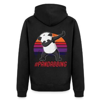 Panda Dabbing panda Pandabär Panda Baby - Unisex Premium Bio Zip Hoodie - Schwarz - Hinten - Nico (187cm)