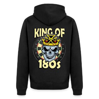 Darts king of the 180s - Unisex Premium Organic Zip Hoodie - black - Back - Nico (187cm)