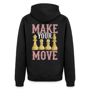 Chess Checkmate Board Game Chess Gift King - Veste à capuche bio Premium Unisexe - noir - Dos - Nico (187cm)