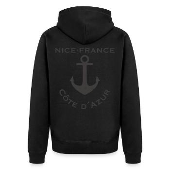 Nice France édition grise - Veste à capuche bio Premium Unisexe - noir - Dos - Nico (187cm)