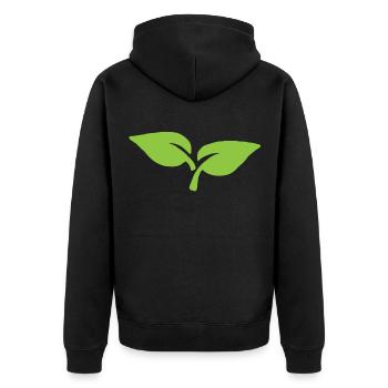 Leaves Garden Green Leaf Vegan Organic Eco Gardener - Unisex Premium Organic Zip Hoodie - black - Back - Nico (187cm)