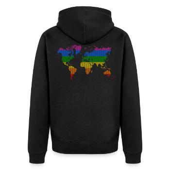 Monde de la fierté gay - Veste à capuche bio Premium Unisexe - noir - Dos - Nico (187cm)