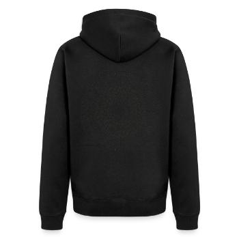 Mandala Yoga Meditation Geometrisch Orient Design - Unisex Premium Bio Zip Hoodie - Schwarz - Hinten - Nico (187cm)