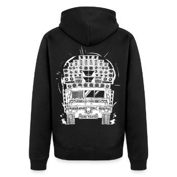 Tekno Pirates - Unisex Premium Organic Zip Hoodie - black - Back - Nico (187cm)
