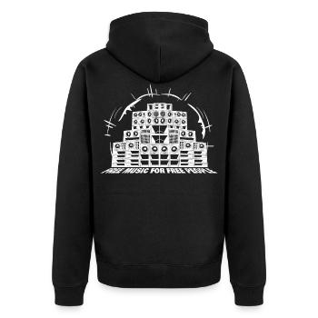 Free Music For Free People - Unisex Premium Organic Zip Hoodie - black - Back - Nico (187cm)