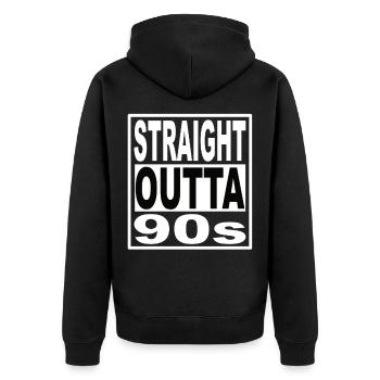 90s 90s 90s fashion 90s party 90s - Veste à capuche bio Premium Unisexe - noir - Dos - Nico (187cm)