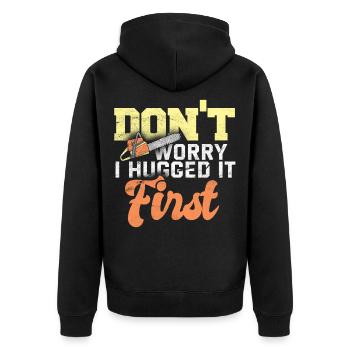 lumberjack - Unisex Premium Organic Zip Hoodie - black - Back - Nico (187cm)