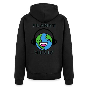Musique de la planète! Écouteurs de musique cadeau - Veste à capuche bio Premium Unisexe - noir - Dos - Nico (187cm)