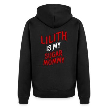 Toyboy Geschenk Lilith Is My Sugar Momma Yes Daddy - Unisex Premium Bio Zip Hoodie - Schwarz - Hinten - Nico (187cm)