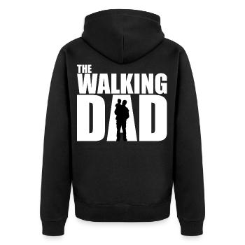 The WALKING DAD blanc - Veste à capuche bio Premium Unisexe - noir - Dos - Nico (187cm)