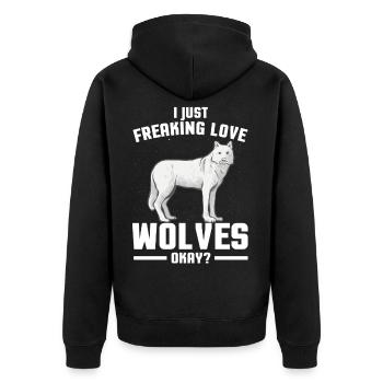 Loup - Veste à capuche bio Premium Unisexe - noir - Dos - Nico (187cm)