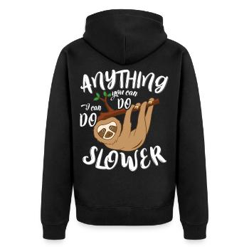 Sloth sloth baby sloth gift - Unisex Premium Organic Zip Hoodie - black - Back - Nico (187cm)