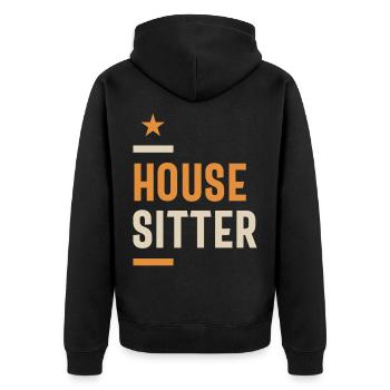 House Sitter Titre du poste Hommes Femmes Cadeau - Veste à capuche bio Premium Unisexe - noir - Dos - Nico (187cm)