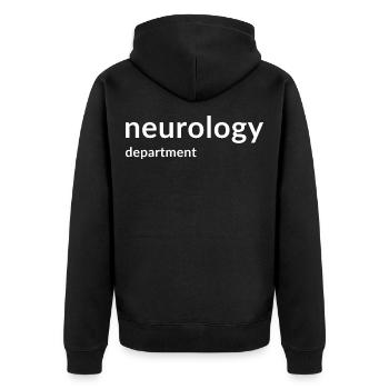 Neurologie, Neurologe, Neurochirurg Neurochirurgie - Unisex Premium Bio Zip Hoodie - Schwarz - Hinten - Nico (187cm)