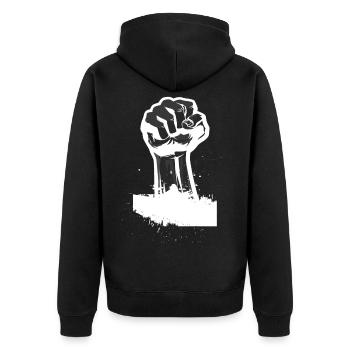 Cadeau de poing de révolution - Veste à capuche bio Premium Unisexe - noir - Dos - Nico (187cm)
