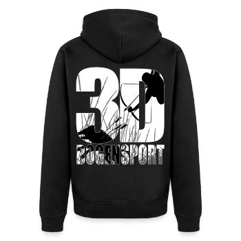 Archery - 3D archery - Unisex Premium Organic Zip Hoodie - black - Back - Nico (187cm)