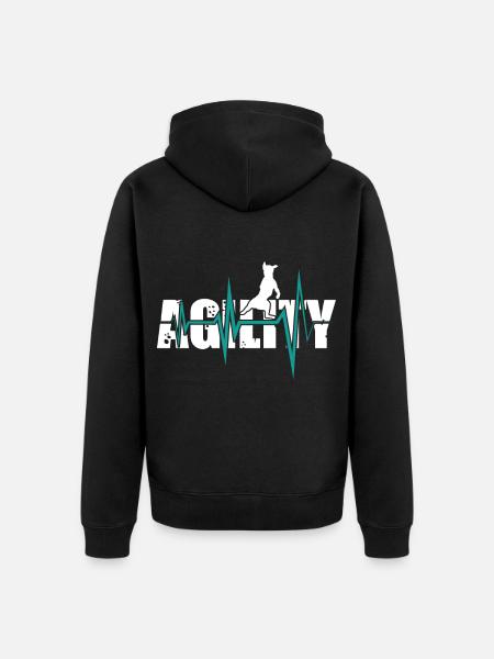 Agility Hunde - Agility - Unisex Premium Bio Zip Hoodie - Schwarz
