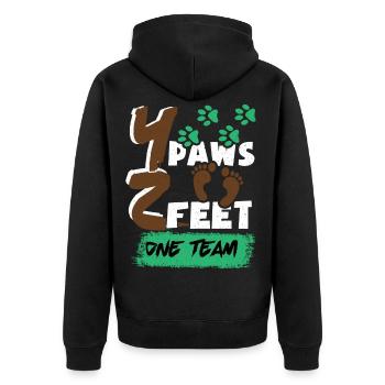 Agility Hürden Agility Hunde Agility Wippe Agility - Unisex Premium Bio Zip Hoodie - Schwarz - Hinten - Nico (187cm)