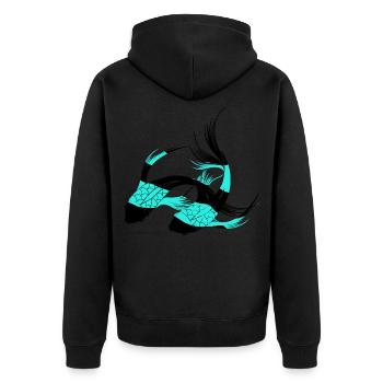 Poisson Asie Carpe Chine Poissons Nageoires Nage - Veste à capuche bio Premium Unisexe - noir - Dos - Nico (187cm)