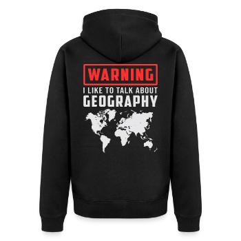Geografie Lehrer Geocaching Geography Geschenkidee - Unisex Premium Bio Zip Hoodie - Schwarz - Hinten - Nico (187cm)