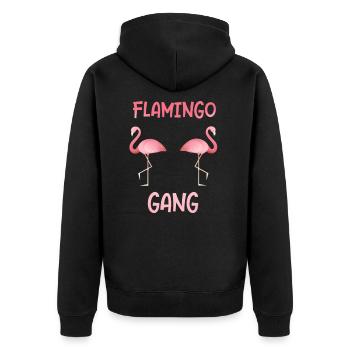 Équipement Flamingo en cadeau Fête des flamants roses - Veste à capuche bio Premium Unisexe - noir - Dos - Nico (187cm)