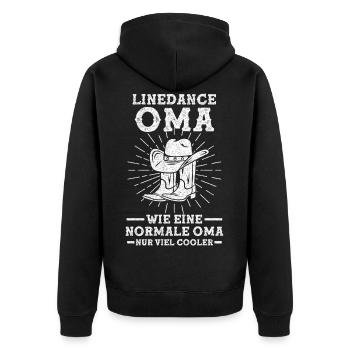 Line Dance Großmutter Tänzerin Country Western Oma - Unisex Premium Bio Zip Hoodie - Schwarz - Hinten - Nico (187cm)