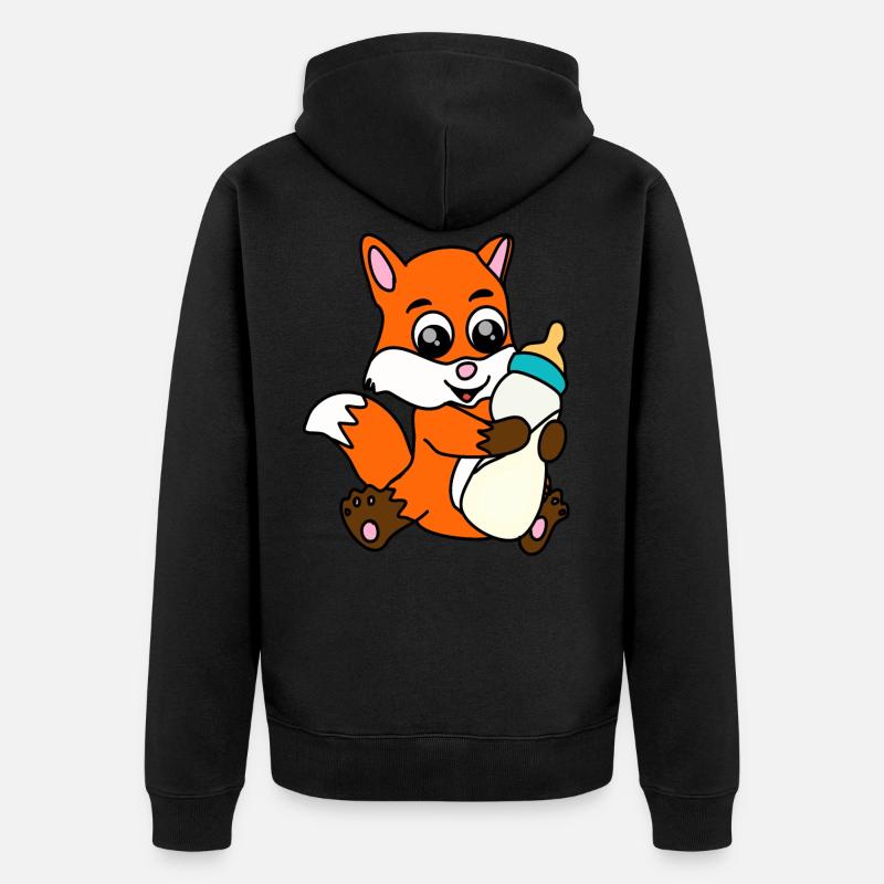 Renard - Veste à capuche bio Premium Unisexe - noir