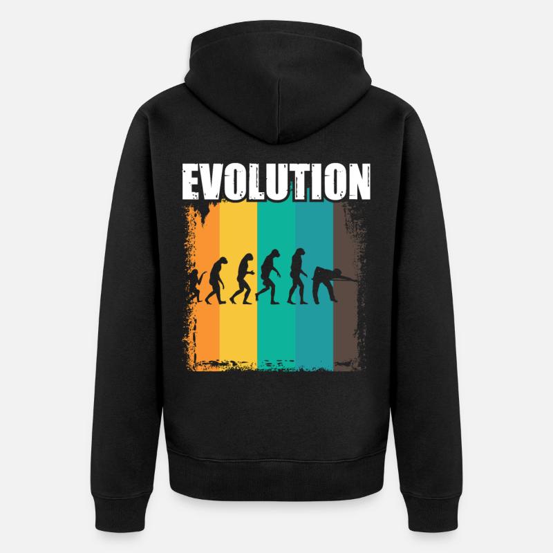 Billard Evolution - Unisex Premium Bio Zip Hoodie - Schwarz