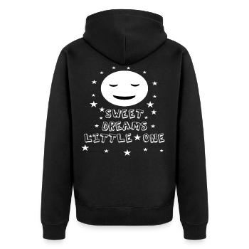 Sweet Dreams Little One Moon Good night little one - Unisex Premium Organic Zip Hoodie - black - Back - Nico (187cm)