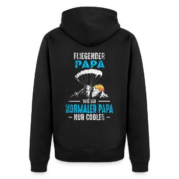 Paragliding Papa Fallschirmspringer Vater Gleitfli - Unisex Premium Bio Zip Hoodie - Schwarz - Hinten - Nico (187cm)