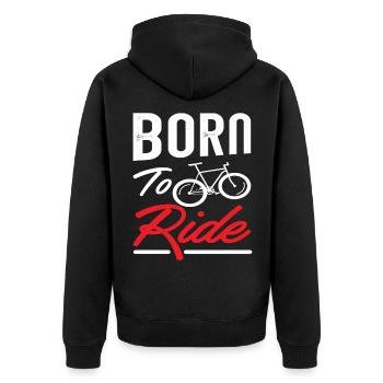 bicycle - Unisex Premium Organic Zip Hoodie - black - Back - Nico (187cm)