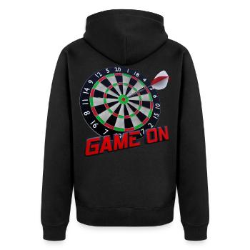 Jeu de fléchettes - Bullseye - Game on - Veste à capuche bio Premium Unisexe - noir - Dos - Nico (187cm)