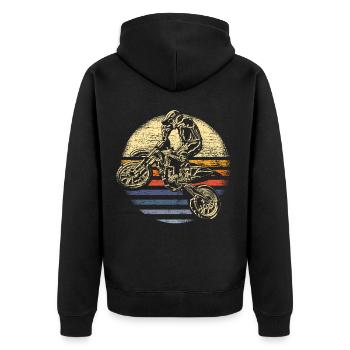 Motocross rétro - Veste à capuche bio Premium Unisexe - noir - Dos - Nico (187cm)