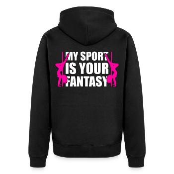 Poledance Poledancerin Geschenk - Unisex Premium Bio Zip Hoodie - Schwarz - Hinten - Nico (187cm)