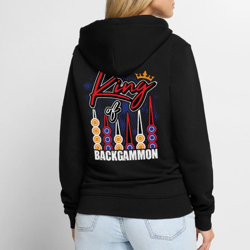Backgammon Backgammon Jeu Backgammon King Veste à capuche bio Premium Unisexe