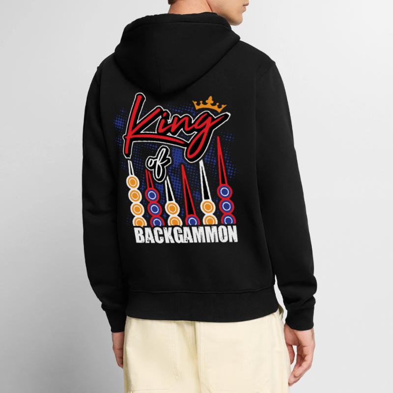 Backgammon Backgammon Jeu Backgammon King Veste à capuche bio Premium Unisexe