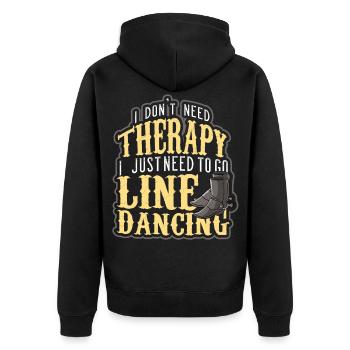 Line dance - Unisex Premium Organic Zip Hoodie - black - Back - Nico (187cm)