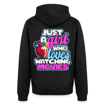 Cinéma cinéma télévision cadeau soirée cinéma pop-corn - Veste à capuche bio Premium Unisexe - noir - Dos - Nico (187cm)