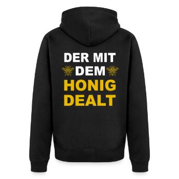 Lustige Imker Sprüche tolles Imkerverein Trikot - Unisex Premium Bio Zip Hoodie - Schwarz - Hinten - Nico (187cm)